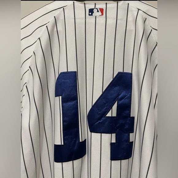 NY Yankees White Baseball Jersey Majestic Men 50 #14 Authentic Fan Gear - Picture 6 of 9